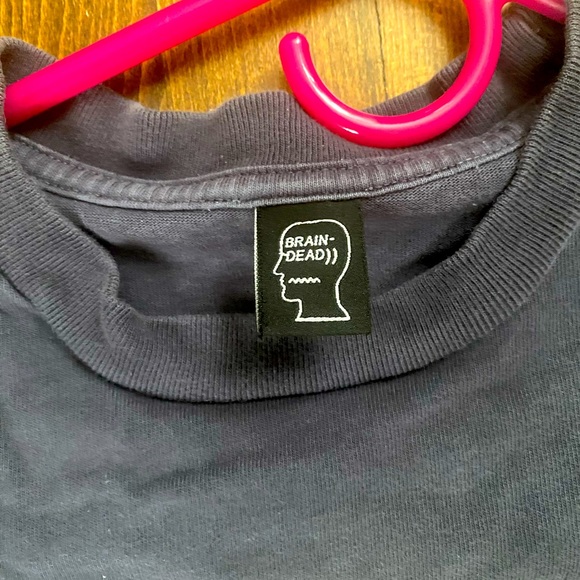 We Are Brain Dead - Embroidered Crew Neck Sweater - Navy/Yellow - Men’s SM - Picture 3 of 4